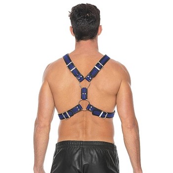 Δερμάτινα Φετιχιστικά Λουριά - Scottish Harness With O Rings Blue