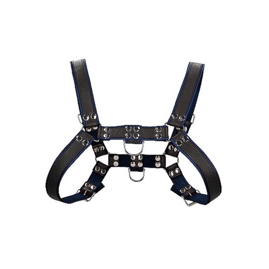 Chest Bulldog Leather Harness Blue Erotic Lingerie 