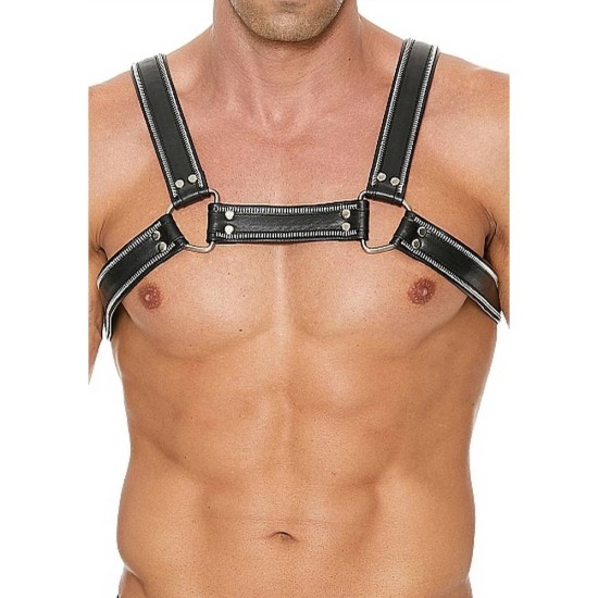 Z Series Chest Bulldog Leather Harness Black Erotic Lingerie 