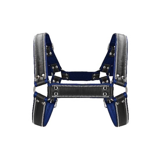 Z Series Chest Bulldog Leather Harness Blue Ερωτικά Εσώρουχα 