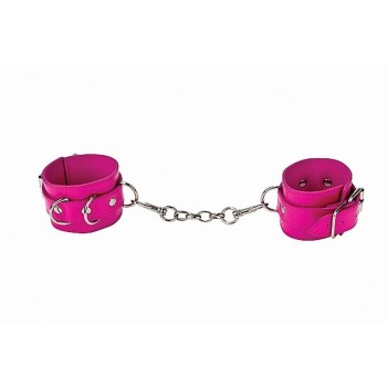 Ouch Leather Cuffs Pink