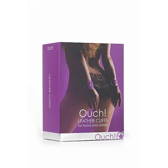 Ouch Leather Cuffs Purple Fetish Toys 