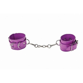 Δερμάτινες Χειροπέδες - Ouch Leather Cuffs Purple