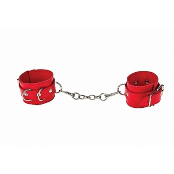 Δερμάτινες Χειροπέδες - Ouch Leather Cuffs Red