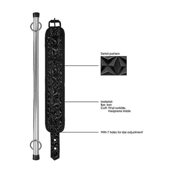 Ouch Luxury Spreader Bar Black Fetish Toys 