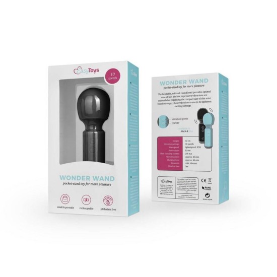 Μίνι Επαναφορτιζόμενη Συσκευή Μασάζ – Mini Vibe Wand Vibrator Black Sex Toys 