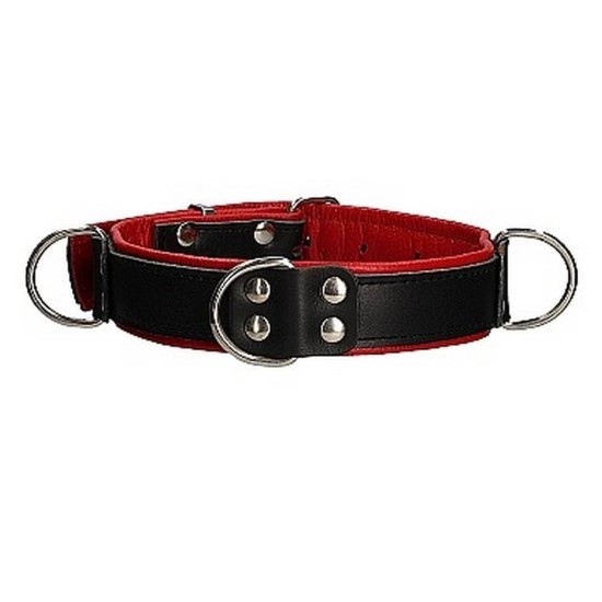 Ouch Deluxe Bondage Collar Bonded Leather Red Fetish Toys 