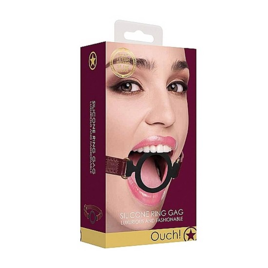 Ouch Halo Silicone Ring Gag Burgundy Fetish Toys 