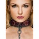 Ouch Luxury Collar With Leash Burgundy Fetish Toys 