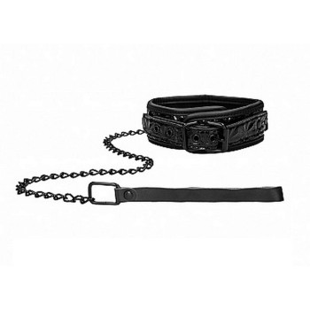 Ouch Luxury Collar With Leash Black