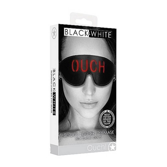 Bonded Leather Eye Mask Ouch With Elastic Straps Fetish Toys 