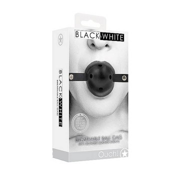 Δερμάτινο Φίμωτρο - Black & White Breathable Ball Gag