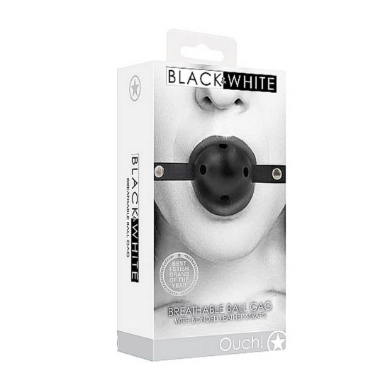 Black & White Breathable Ball Gag Fetish Toys 