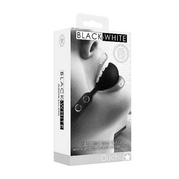 Δερμάτινο Φίμωτρο Σιλικόνης - Black & White Silicone Ball Gag