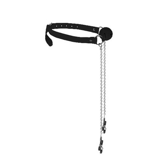 Breathable Ball Gag With Nipple Clamps Fetish Toys 