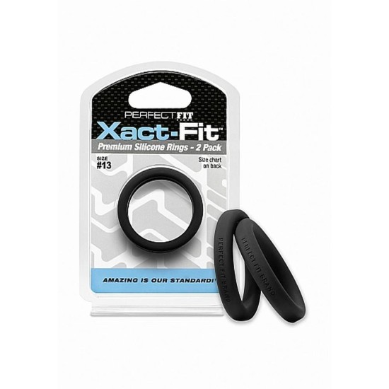 Δαχτυλίδια Πέους - 13 Xact Fit Cockring 2 Pack Black Sex Toys 