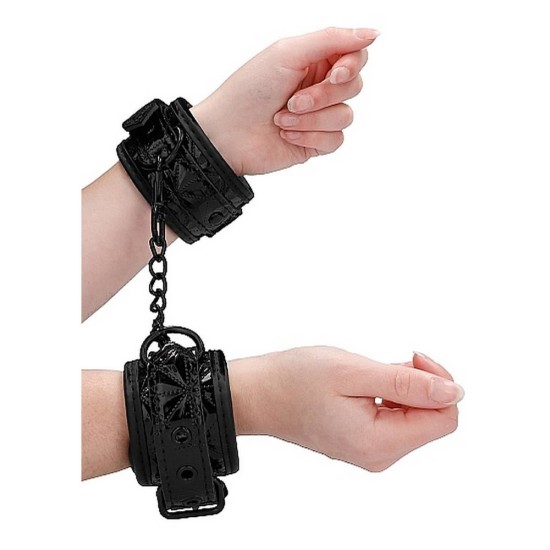 Χειροπέδες Με Ανάγλυφο Σχέδιο - Ouch Luxury Handcuffs Black Fetish Toys 