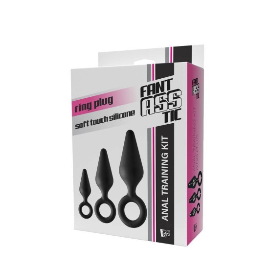 Σετ Πρωκτικές Σφήνες – Fantasstic Anal Training Kit Ring Plug Black Sex Toys 