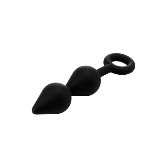 Πρωκτικές Μπίλιες Σιλικόνης – Fantasstic XL Double Drop Plug Black Sex Toys 