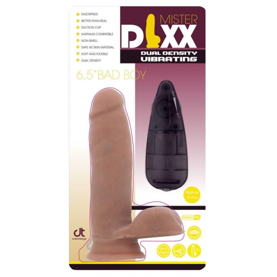 Ρεαλιστικός Δονητής Με Χειριστήριο - Bad Boy Vibrating Dildo Beige 17cm Sex Toys 