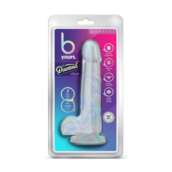 Διάφανο Ρεαλιστικό Πέος - Diamond Quartz Realistic Dildo Clear 18cm Sex Toys 