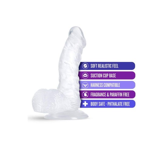 Κυρτό Ρεαλιστικό Πέος - Diamond Sparkle Realistic Curved Dildo Clear 17cm Sex Toys 