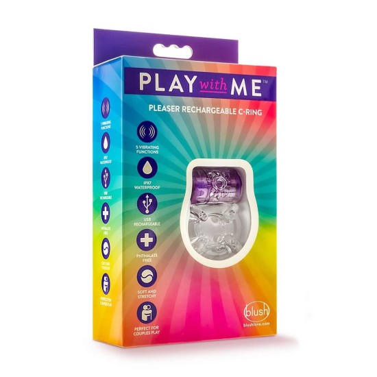 Επαναφορτιζόμενο Δονούμενο Δαχτυλίδι - Pleaser Rechargeable C Ring Purple Sex Toys 