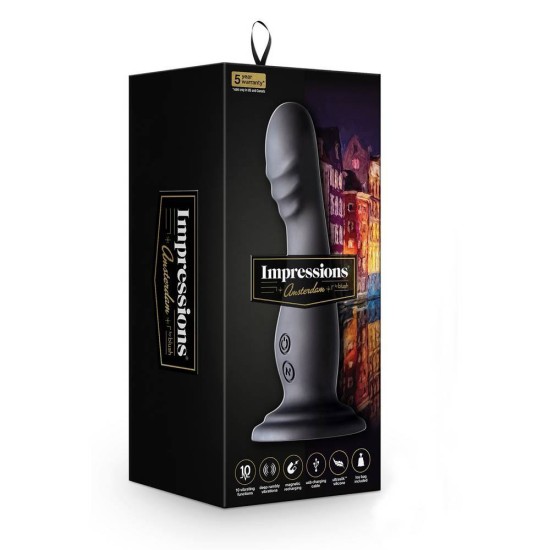 Ισχυρός Δονητής Σιλικόνης - Impressions Amsterdam Vibrator Black Sex Toys 