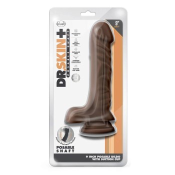 Dr. Skin Posable Dildo With Balls Chocolate 23cm