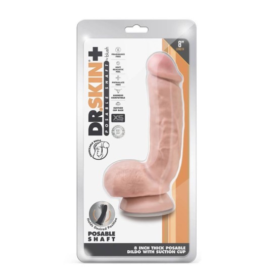 Μαλακό Και Ευλύγιστο Πέος - Dr. Skin Thick Posable Dildo Vanilla 20cm Sex Toys 