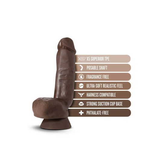 Μαλακό Και Ευλύγιστο Πέος - Dr. Skin Thick Posable Dildo Chocolate 20cm Sex Toys 