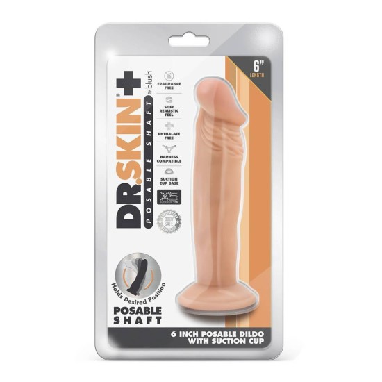 Μαλακό Και Ευλύγιστο Πέος - Dr. Skin Posable Dildo Vanilla 15cm Sex Toys 