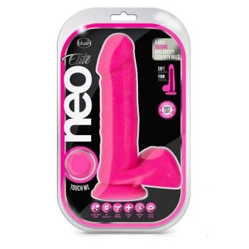 Neo Elite Dual Density Cock Neon Pink 20cm
