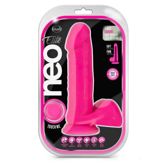 Ρεαλιστικό Ομοίωμα Πέους - Neo Elite Dual Density Cock Neon Pink 20cm Sex Toys 