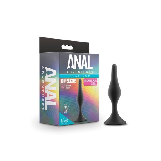 Μικρή Σφήνα Σιλικόνης - Anal Adventures Beginner Plug Small Black Sex Toys 