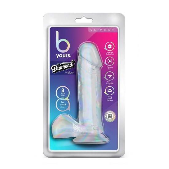 Μαλακό Ομοίωμα Πέους - Diamond Glimmer Realistic Dildo Clear 20cm Sex Toys 