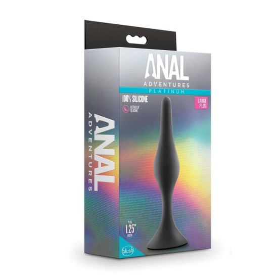 Μικρή Σφήνα Σιλικόνης - Anal Adventures Beginner Plug Large Black Sex Toys 