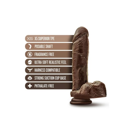 Μαλακό Και Ευλύγιστο Πέος - Dr. Skin Thick Posable Dildo Chocolate 23cm Sex Toys 