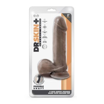 Dr. Skin Thick Posable Dildo Chocolate 23  cm