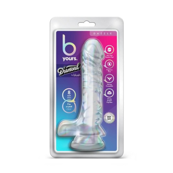 Μεγάλο Ομοίωμα Πέους - Diamond Dazzle Big Dildo Clear 23cm Sex Toys 