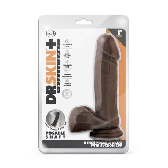 Dr. Skin Posable Dildo Chocolate 20cm Sex Toys