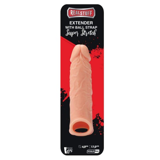 Κάλυμμα Επέκτασης Πέους  - Realstuff Penis Extender With Ball Strap Sex Toys 