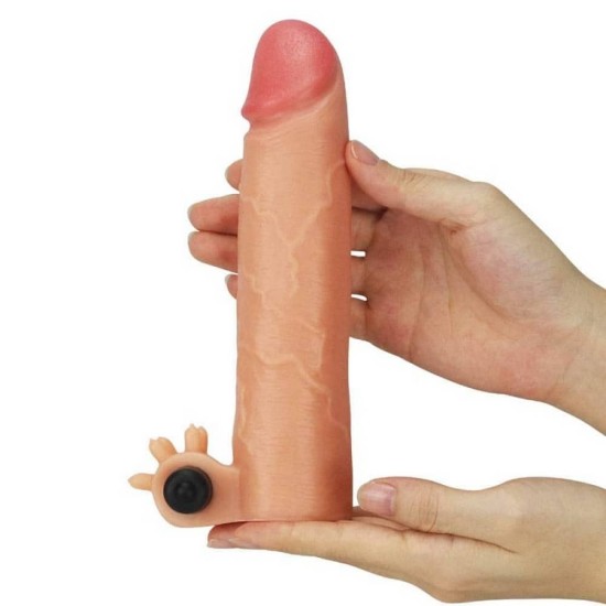 Δονούμενο Κάλυμμα Πέους - Silicone Nature Vibrating Extender 2 Flesh Sex Toys 