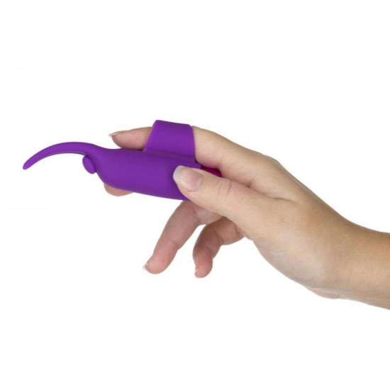 Επαναφορτιζόμενος Δονητής Δαχτύλου - Teasing Tongue Finger Vibrator Purple Sex Toys 