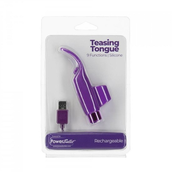 Επαναφορτιζόμενος Δονητής Δαχτύλου - Teasing Tongue Finger Vibrator Purple Sex Toys 