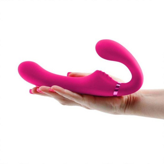 Ασύρματο Διπλό Στραπόν - Shi/Shi Midnight Rider Strapless Strap On Pink Sex Toys 