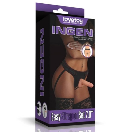 Ομοίωμα Πέους Με Ζώνη - Ingen Easy Strap On Set 18cm Sex Toys 