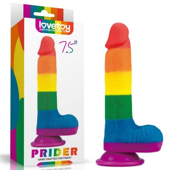 Ομοίωμα Σιλικόνης Ουράνιο Τόξο - Prider Realistic Silicone Dildo 19cm Sex Toys 
