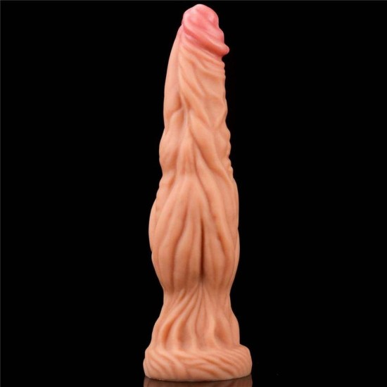 Τερατόμορφο Ομοίωμα Πέους - Dual Layered Sillicone Cock Beige 24cm Sex Toys 