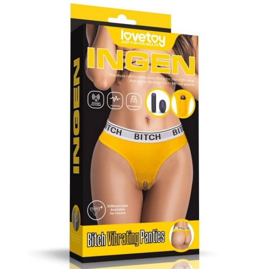 Εσώρουχο Με Ασύρματο Δονητή - Bitch Remote Control Vibrating Panties Yellow Sex Toys 